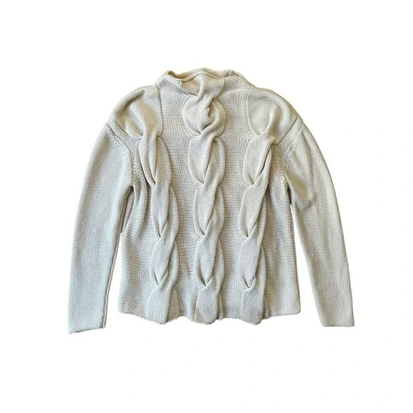 Vintage Eileen Fisher chunky cable knit sweater crafted from 100% merino wMedium